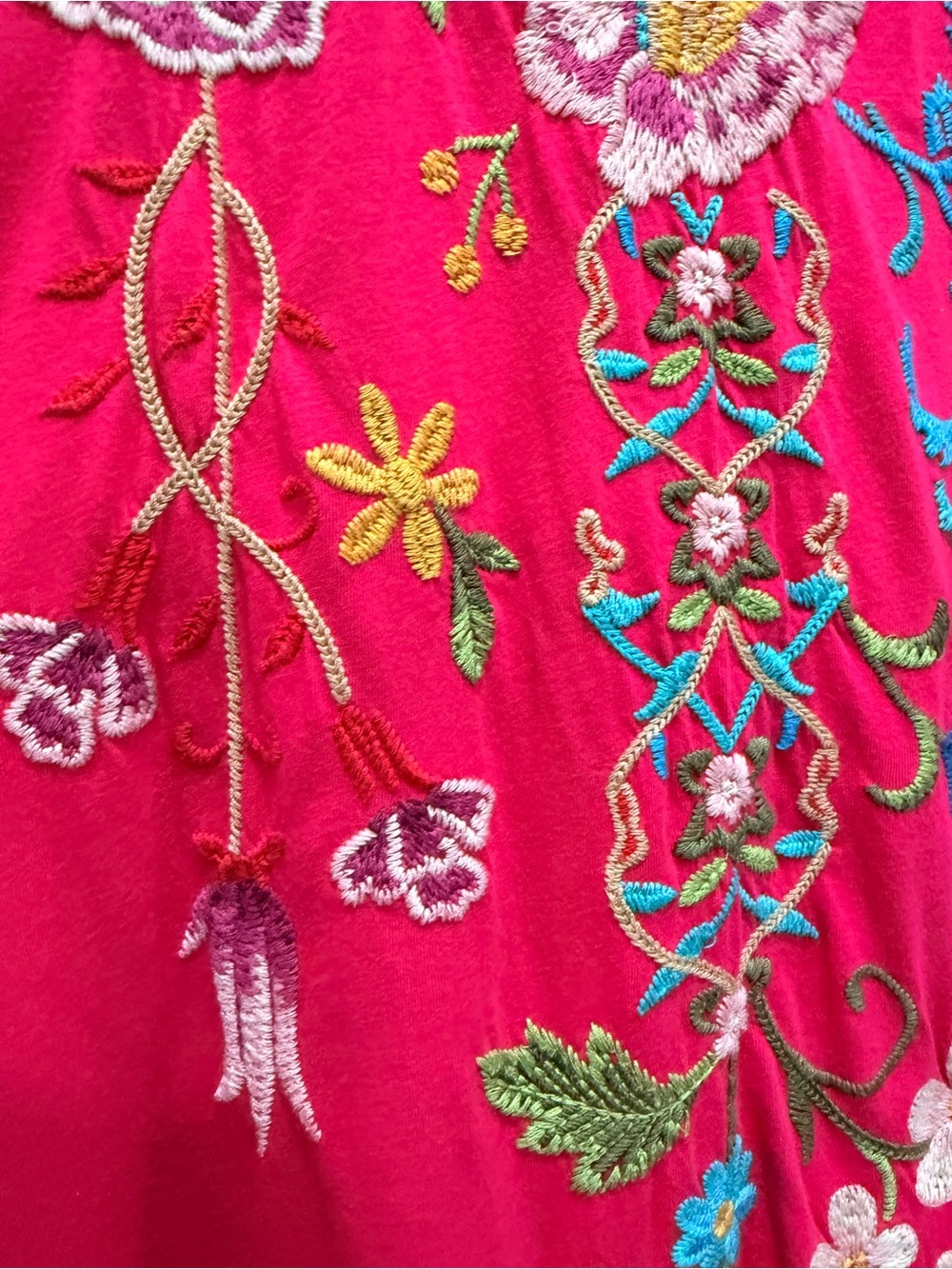 Johnny Was Fuchsia Embroidered SHERI RELAXED KNIT DRESS Maxi XL. - Picture 6 of 13